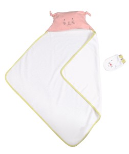 Różowy ręcznik z kapturem 80x80 cm 663270