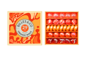 Szklane kulki POMARAŃCZOWA FALA MINIBOX-18