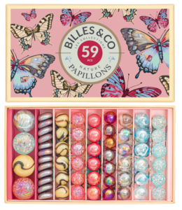 Szklane kulki RÓŻOWE MOTYLE BOX-29