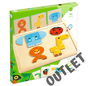 OUTLET Drewniana układanka magne GEO BASIC DJ06210