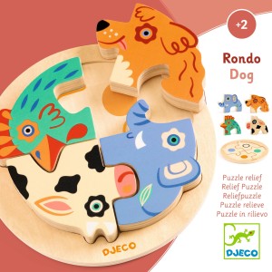 Drewniane okrągłe puzzle RONDO DOG DJ01105