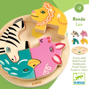 Drewniane okrągłe puzzle RONDO LEO DJ01107