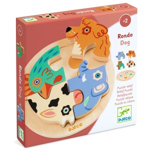 Drewniane okrągłe puzzle RONDO DOG DJ01105