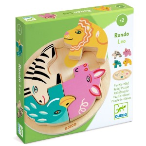 Drewniane okrągłe puzzle RONDO LEO DJ01107