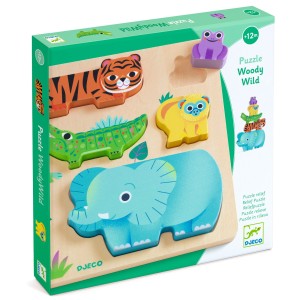 Drewniane puzzle DZIKIE ZWIERZĄTKA DJ01091